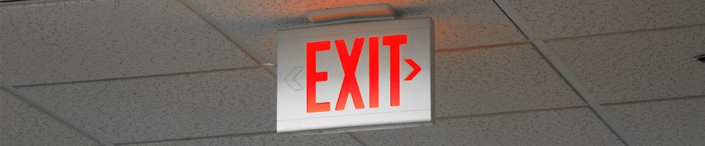 Emergency Exit Sign Installed in Office